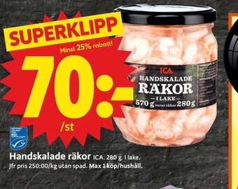 ICA Supermarket Handskalade Räkor erbjuda