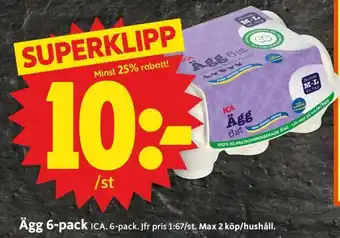 ICA Supermarket Ägg 6-pack erbjuda