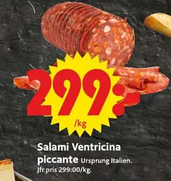 ICA Supermarket Salami Ventricina Piccante erbjuda