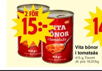 Matöppet Favorit bönor erbjuda