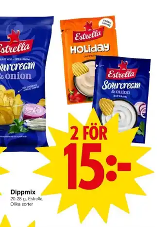 Matöppet Estrella dipmix erbjuda