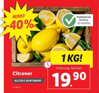 Lidl Citroner erbjuda