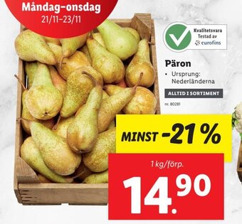 Lidl Päron erbjuda