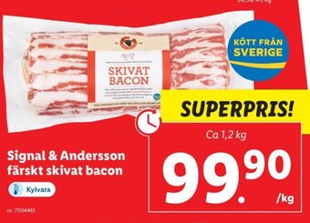 Lidl Signal & Andersson Färskt Skivat Bacon erbjuda