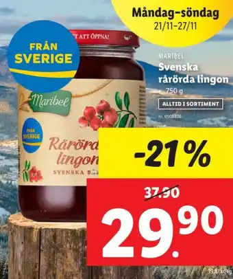 Lidl Svenska Rårörda Lingon erbjuda