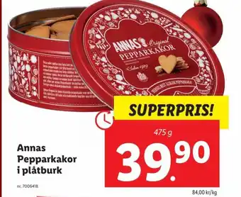 Lidl Annas Pepparkakor i Plåtburk erbjuda