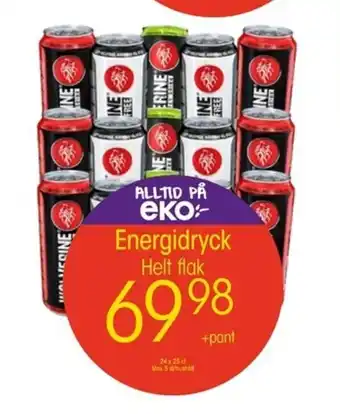 EKO Helt Flak Energidryck 24 x 25cl erbjuda