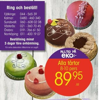 EKO Alla tårtor 8-10 pers erbjuda