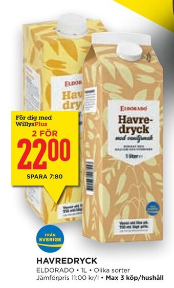 Willys Hemma Havredryck erbjuda