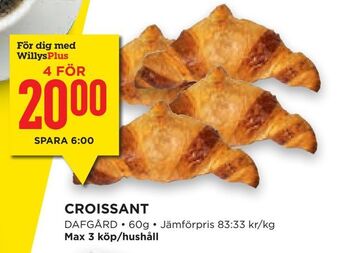 Willys Hemma Croissant erbjuda