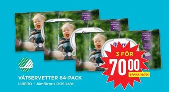 Willys Våtservetter 64-pack erbjuda