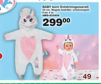 Lekextra Baby born enhörningsoverall erbjuda