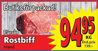 Supergrossen Rostbiff erbjuda