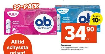 Coop Extra Tamponger erbjuda