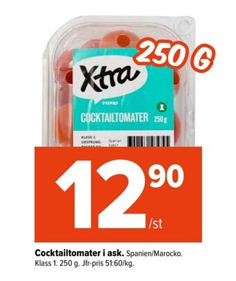 Coop Extra Cocktailtomater i ask erbjuda