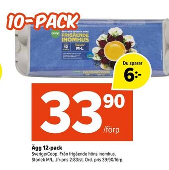 Coop Extra Ägg 12-pack erbjuda