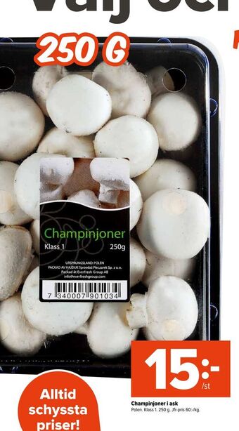 Coop Extra Champinjoner i ask erbjuda