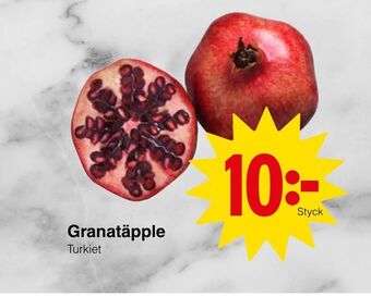 Matöppet Granatäpple erbjuda