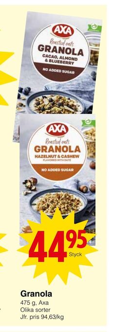 Matöppet Granola erbjuda