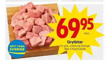 Matöppet Grytbitar erbjuda