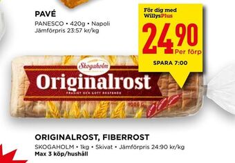 Willys Originalrost, fiberrost erbjuda