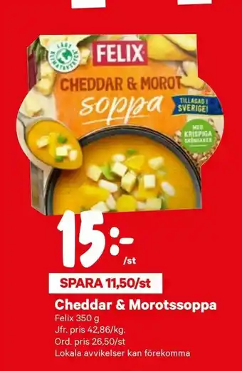 City Gross Cheddar & Morotssoppa erbjuda