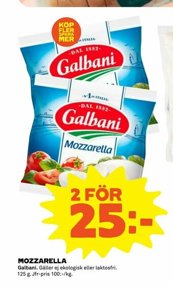 Coop Extra Mozzarella erbjuda