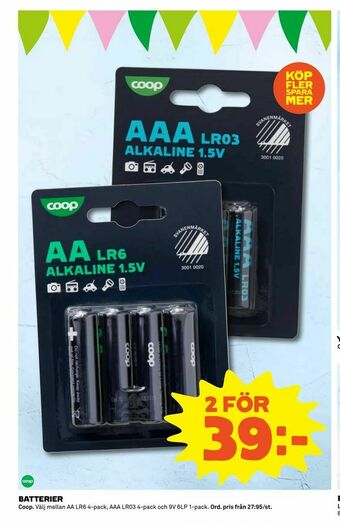 Coop Daglivs Batterier erbjuda