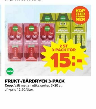 Coop Daglivs Frukt-/bärdryck 3-pack erbjuda
