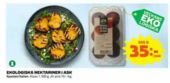 Coop Daglivs Ekologiska nektariner i ask erbjuda