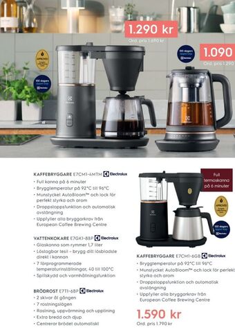 Electrolux Home Electrolux kaffebryggare erbjuda