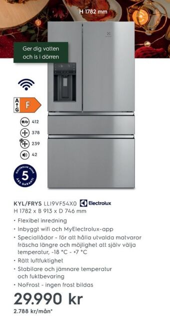 Electrolux Home Electrolux kyl- & frysskåp erbjuda