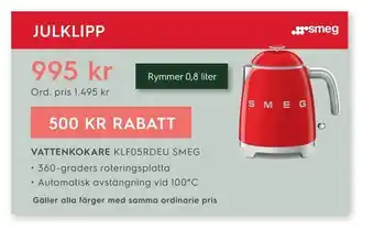 Electrolux Home Vattenkokare klf05rdeu smeg erbjuda
