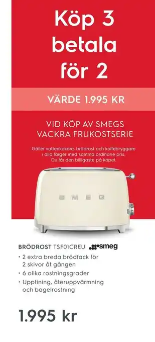 Electrolux Home Brödrost tsf01creu erbjuda
