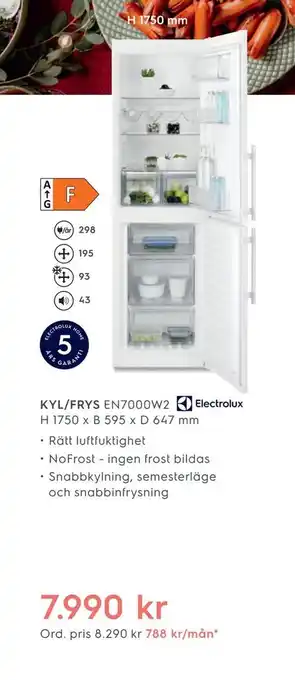 Electrolux Home Kyl/frys en7000w2 erbjuda