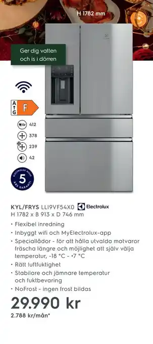 Electrolux Home Kyl/frys lli9vf54x0 erbjuda