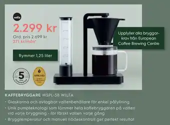 Electrolux Home Kaffebryggare. wspl-3b wilfa erbjuda