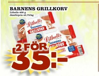 Nelins Barnens grillkorv erbjuda