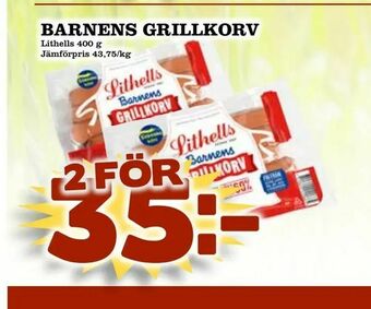 Nya Pulsen Barnens grillkorv erbjuda