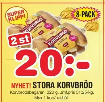 Nya Pulsen Stora korvbröd erbjuda