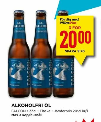 Willys Alkoholfri öl erbjuda