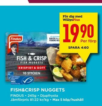 Willys Fish&crisp nuggets erbjuda