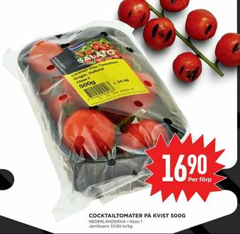 Willys Cocktailtomater på kvist 500g erbjuda