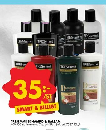 ÖoB Tresemmé schampo & balsam erbjuda