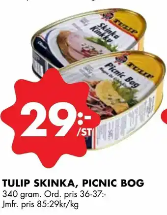 ÖoB Tulip skinka, picnic bog erbjuda