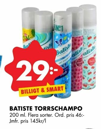 ÖoB Batiste torrschampo erbjuda