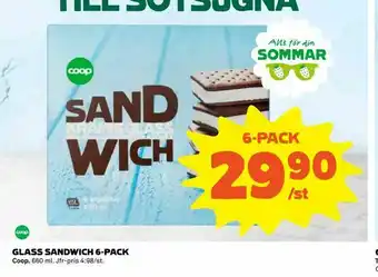 Coop Glass sandwich 6-pack erbjuda