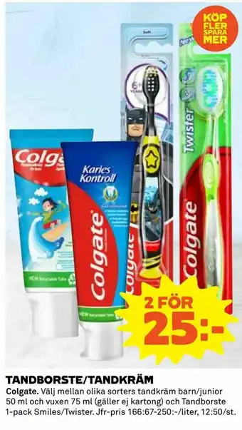 Coop Tandborste/tandkräm erbjuda