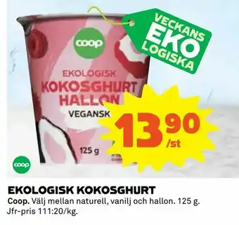 Coop Ekologisk kokosghurt erbjuda