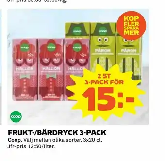 Coop Konsum Frukt-/bärdryck 3-pack erbjuda